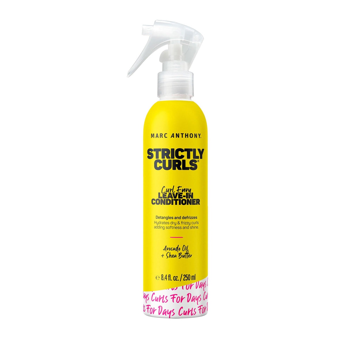 Marc Anthony Strictly Curls Leave-In Bottle for hydrated, defined curls.