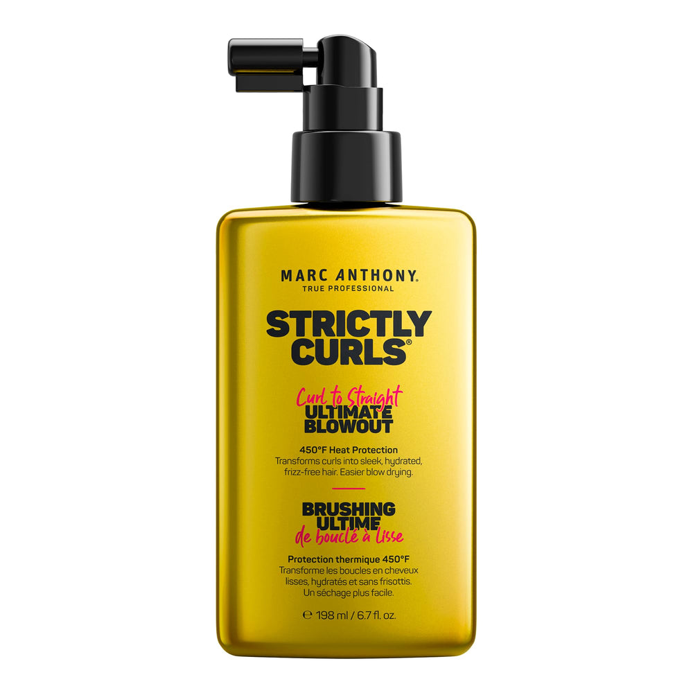 Marc Anthony Strictly Curls spray para acabado liso, suaviza rizos y añade brillo