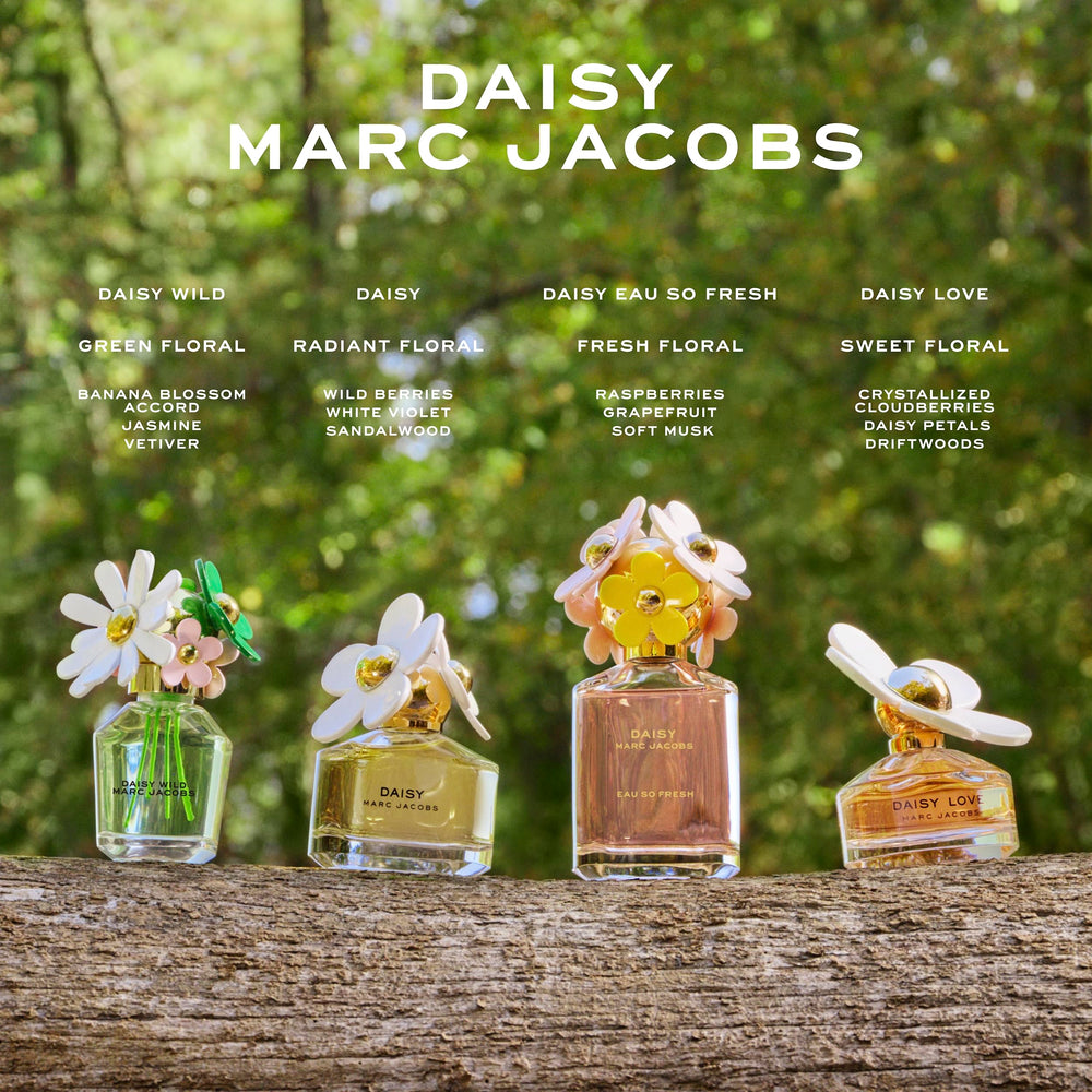 Marc Jacobs Daisy EDT application on skin suggests lasting floral freshness