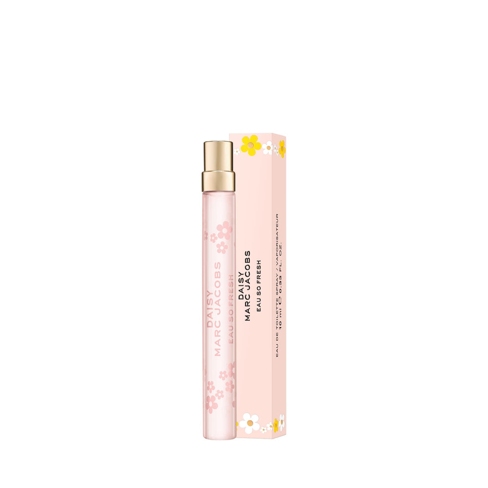 Marc Jacobs Daisy Eau So Fresh brand logo close-up reinforcing signature floral charm.