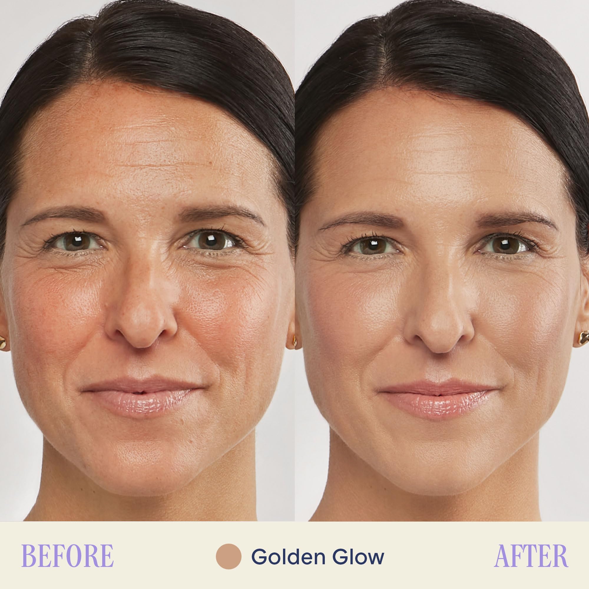 Marcelle BB Cream Golden Glow universal shade swatch showing adaptive coverage.