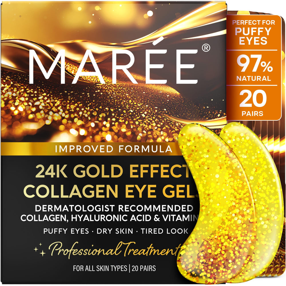 MAREE 24k oro brillo ojos parches para despertar la mirada
