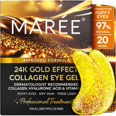 MAREE 24k oro brillo ojos parches para despertar la mirada