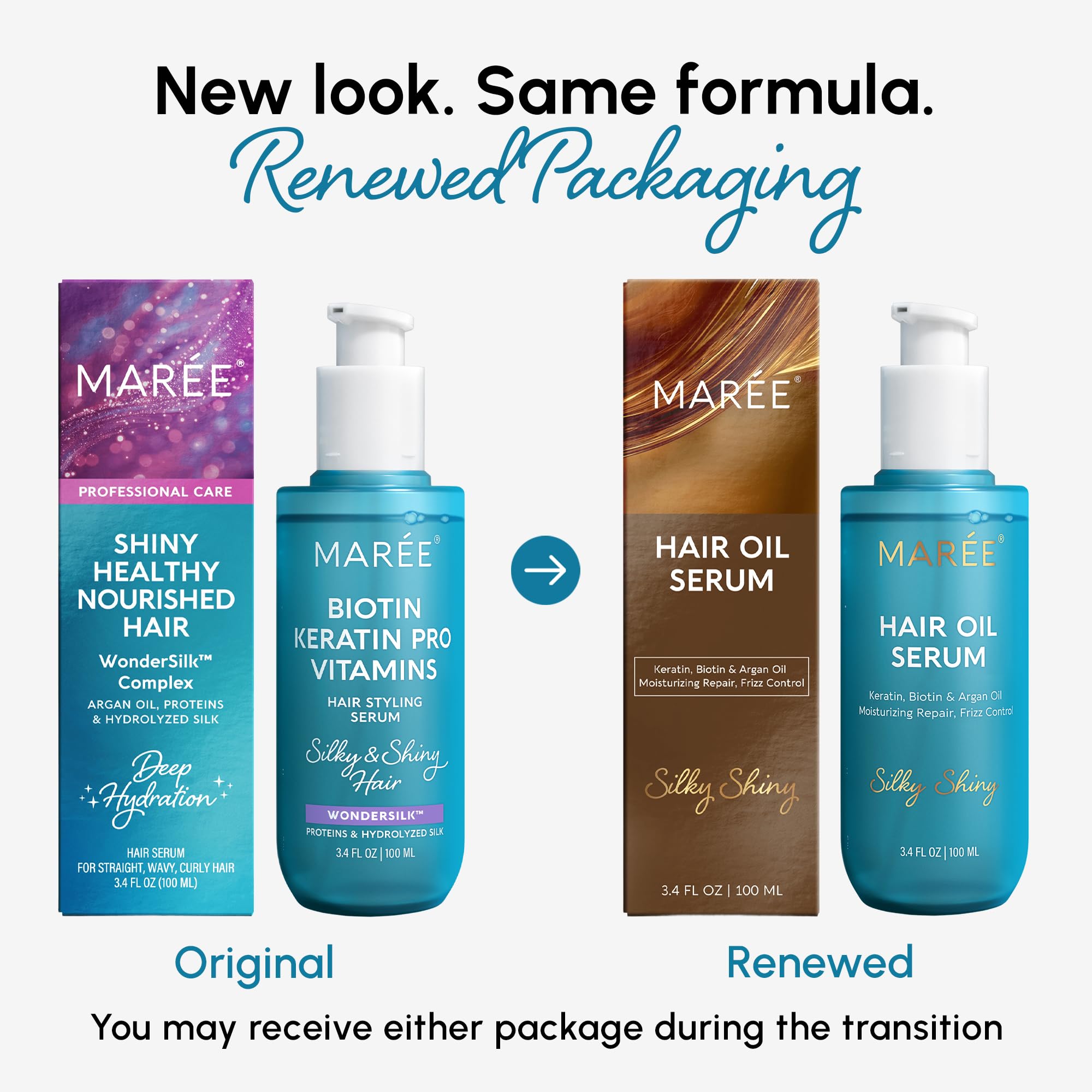MAREE Aceite capilar con dispensador facilita la aplicación y control de cantidad.