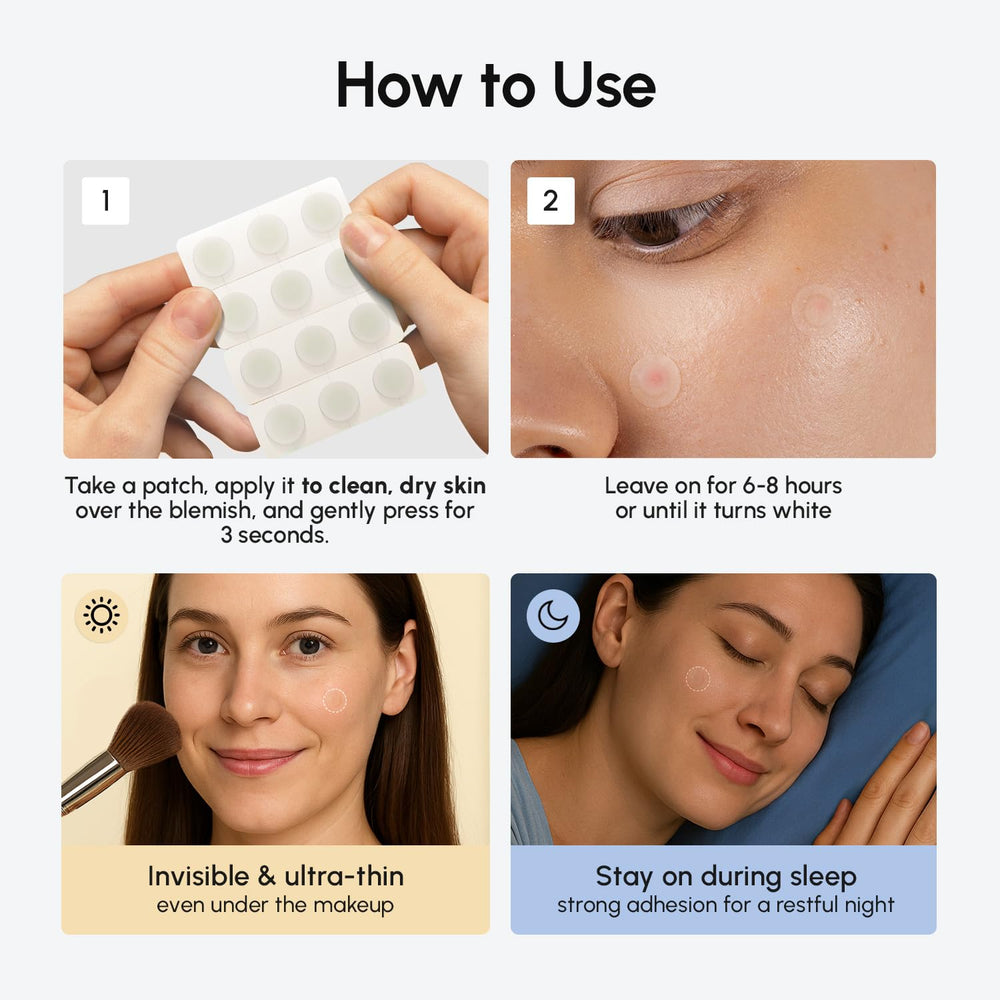 MAREE acne patches absorb fluids to keep skin feeling clean