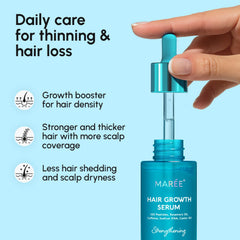 MAREE Caffeine Peptide Serum label focuses on fast-absorbing scalp revitalization.