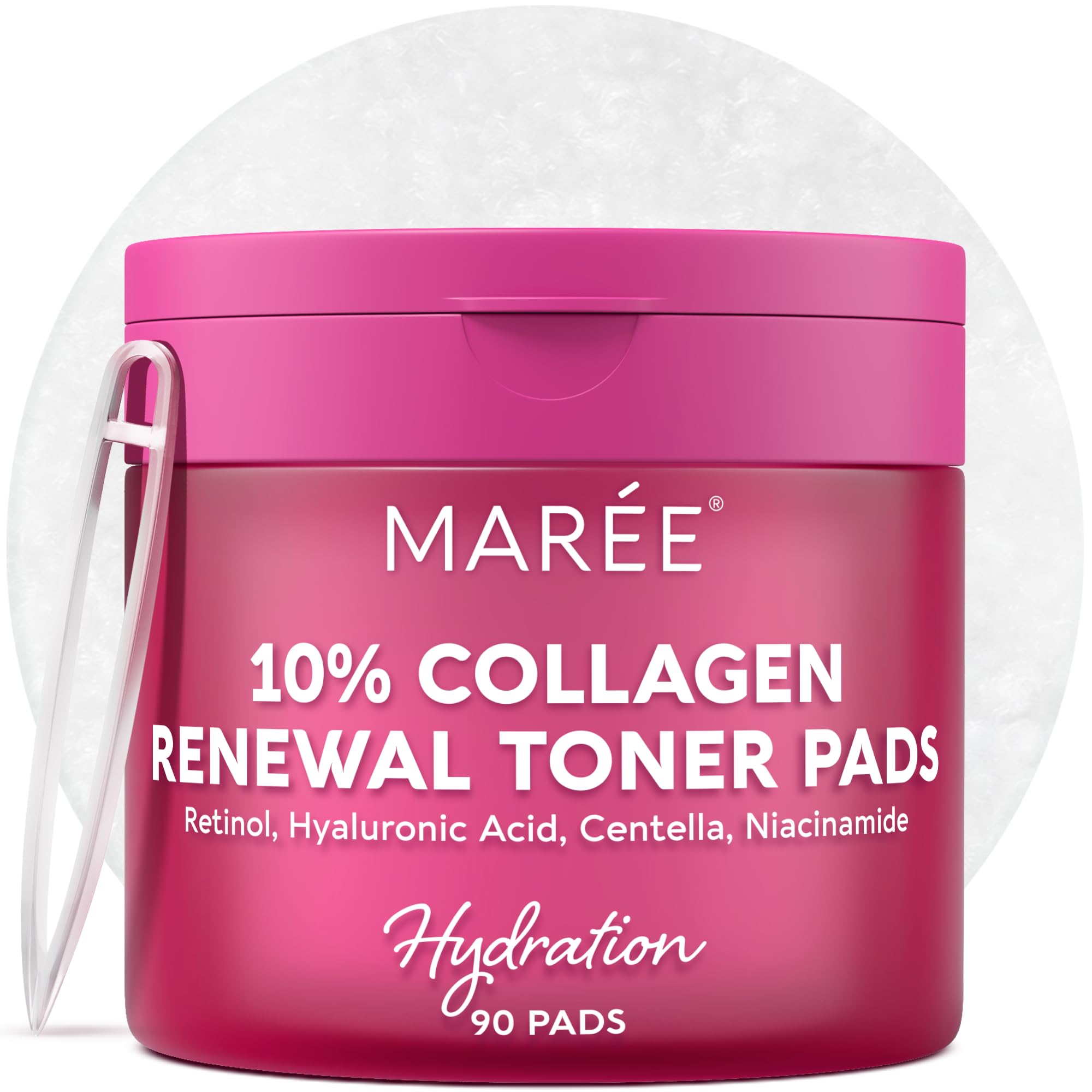 MAREE Collagen Acne Clearing Polishes pad hydrating and pore-minimizing.