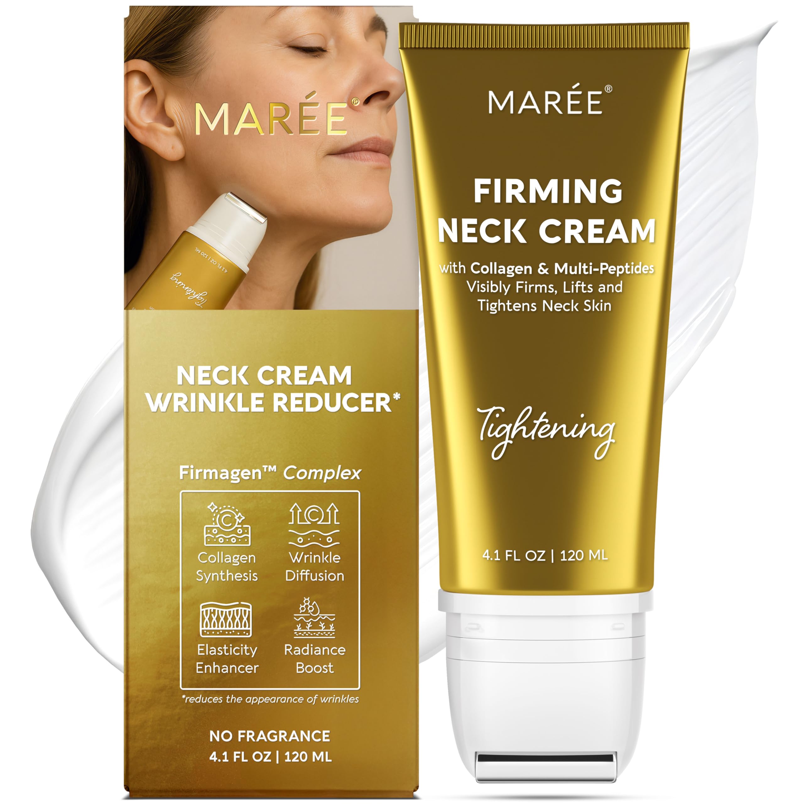 MAREE Crema Cuello con Roller, lifting suave e hidratación diaria.