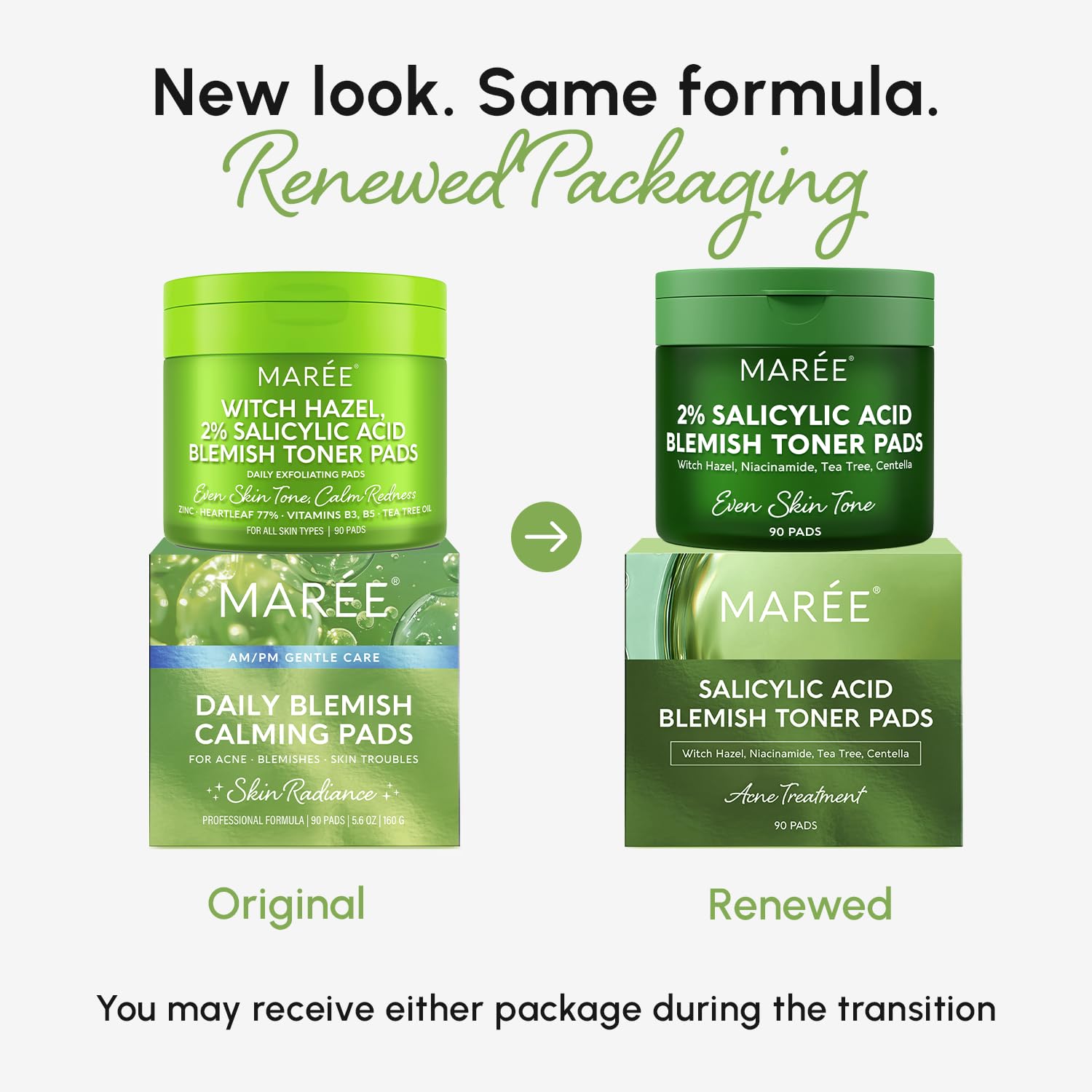 MAREE daily toner pads in use provide gentle exfoliation and refreshment.