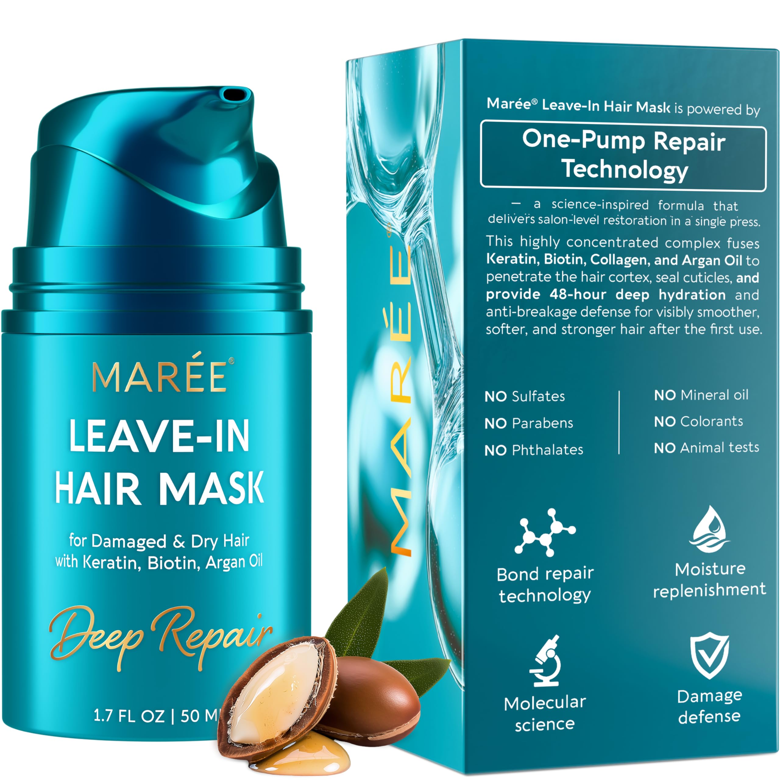 MAREE Deep Conditioning Leave-In bottle front promoting fast nourishment for hair