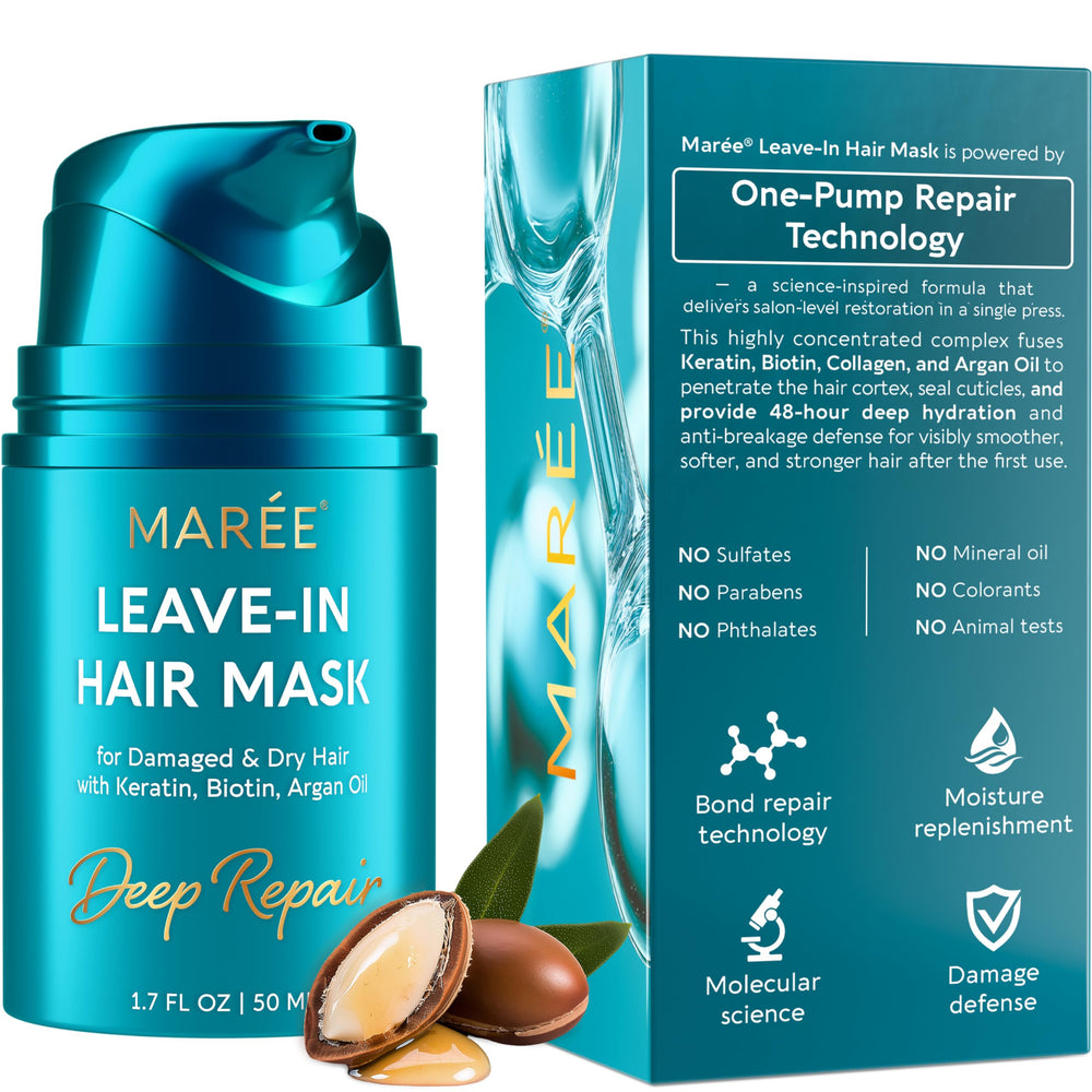 MAREE Deep Conditioning Leave-In bottle front promoting fast nourishment for hair