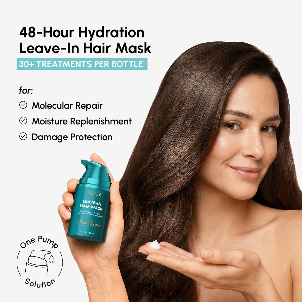 MAREE Leave-In pump action shot for targeted lightweight hydration