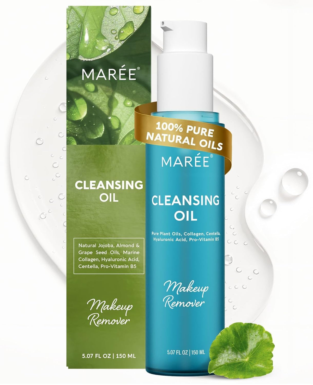 MAREE Demaquillante de aceite: botella desmaquilla maquillaje a prueba de agua con suavidad.