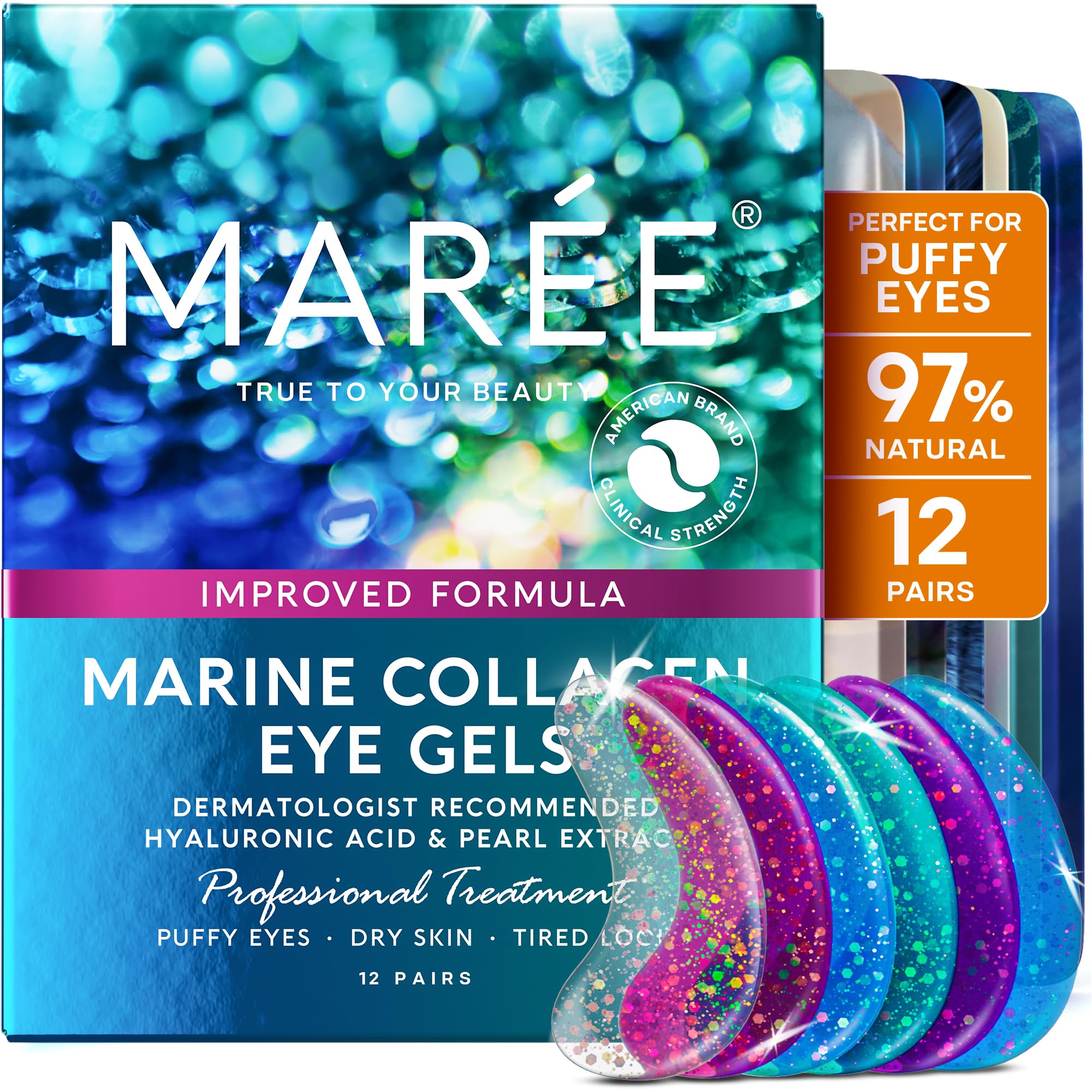 MAREE Eye Gels packaging and box highlighting compact portability.