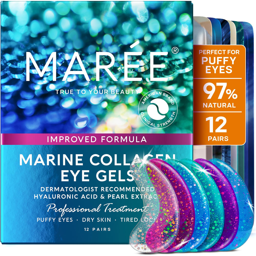 MAREE Eye Gels packaging and box highlighting compact portability.