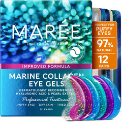 MAREE Eye Gels packaging and box highlighting compact portability.
