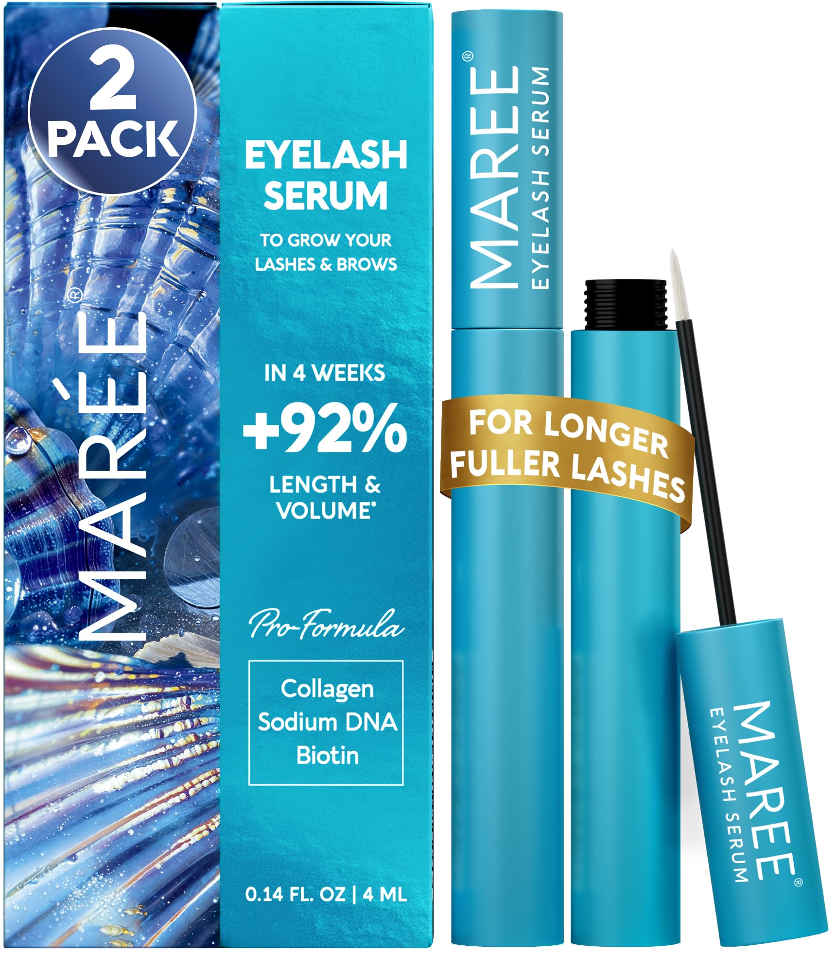 MAREE Eyelash Serum bottle front view boosts natural lash growth gently.