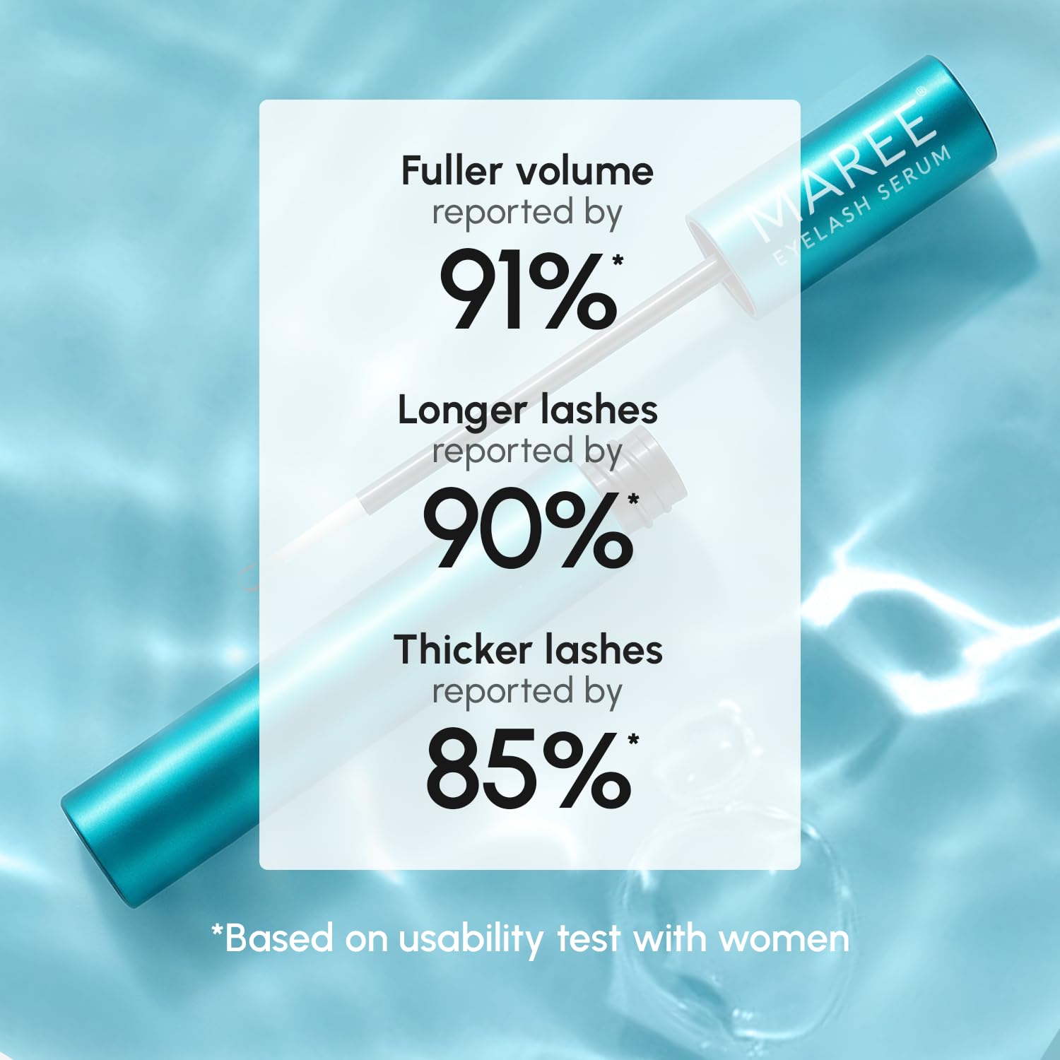 MAREE Eyelash Serum daily application promotes a gentle routine.