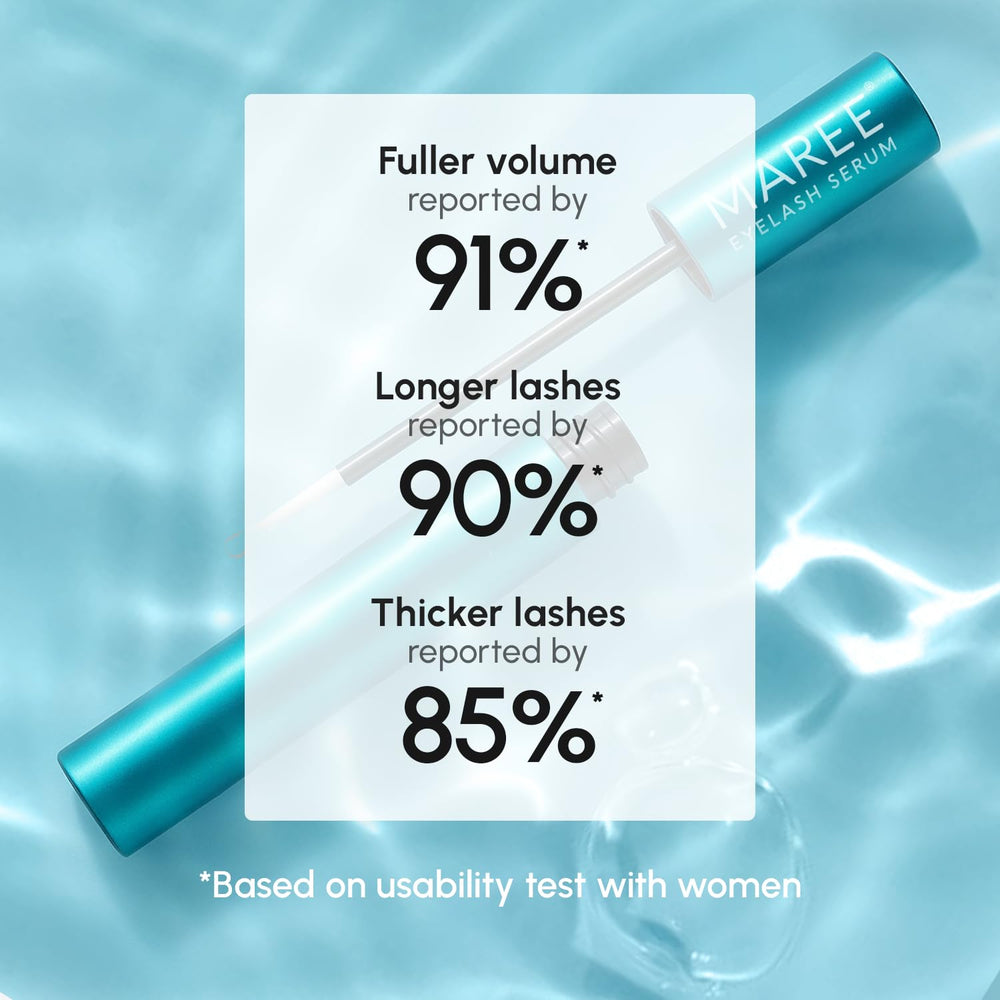 MAREE Eyelash Serum daily application promotes a gentle routine.
