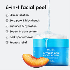 MAREE Glycolic Acid Pads in use on the cheek during routine