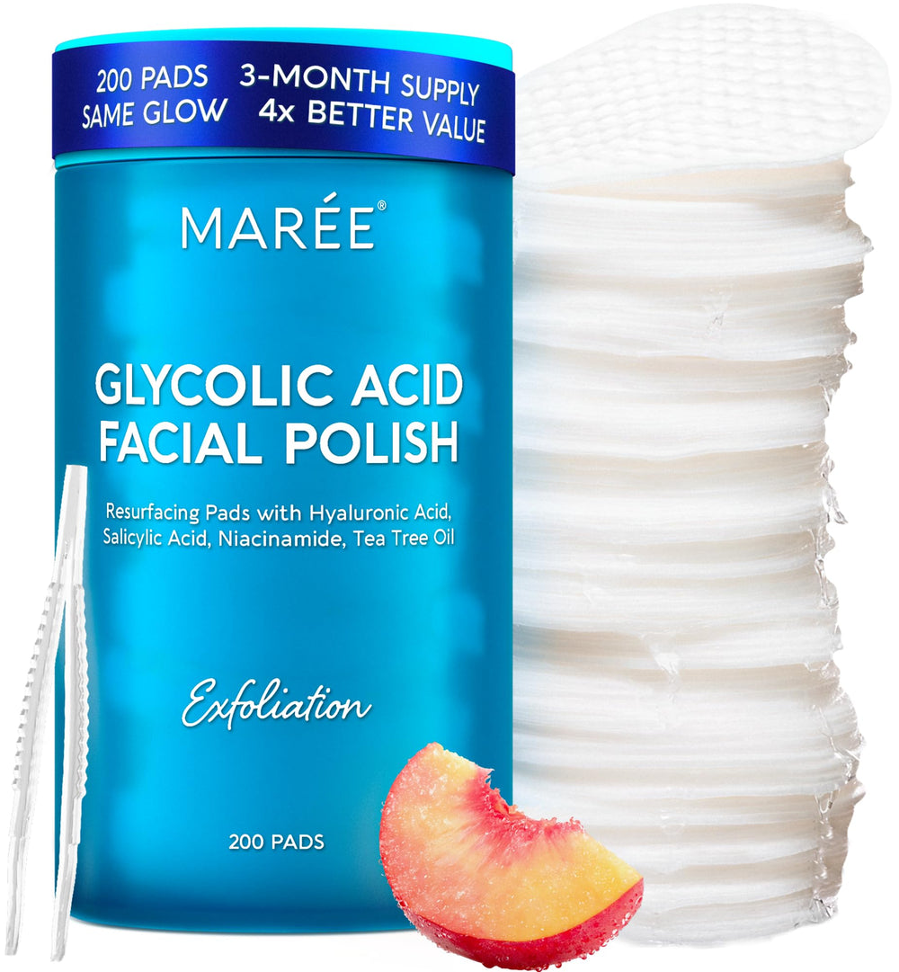 MAREE Glycolic Pads Face Cleanse in use for refreshed skin and gentle exfoliation