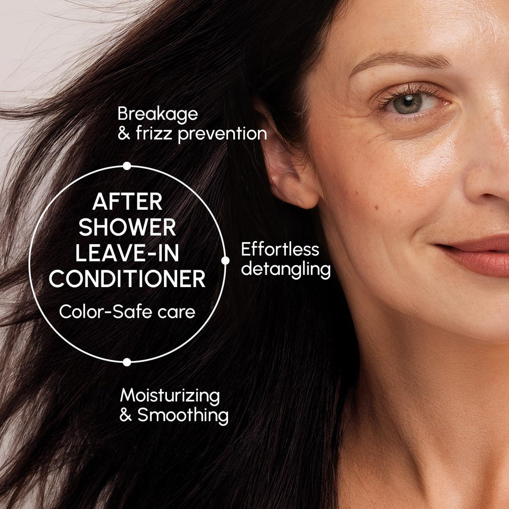 MAREE Leave-In Conditioner with argan oil nourishes dry hair.