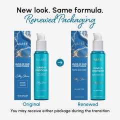 MAREE Leave-In Conditioner cream texture ready for detangling on wet hair.
