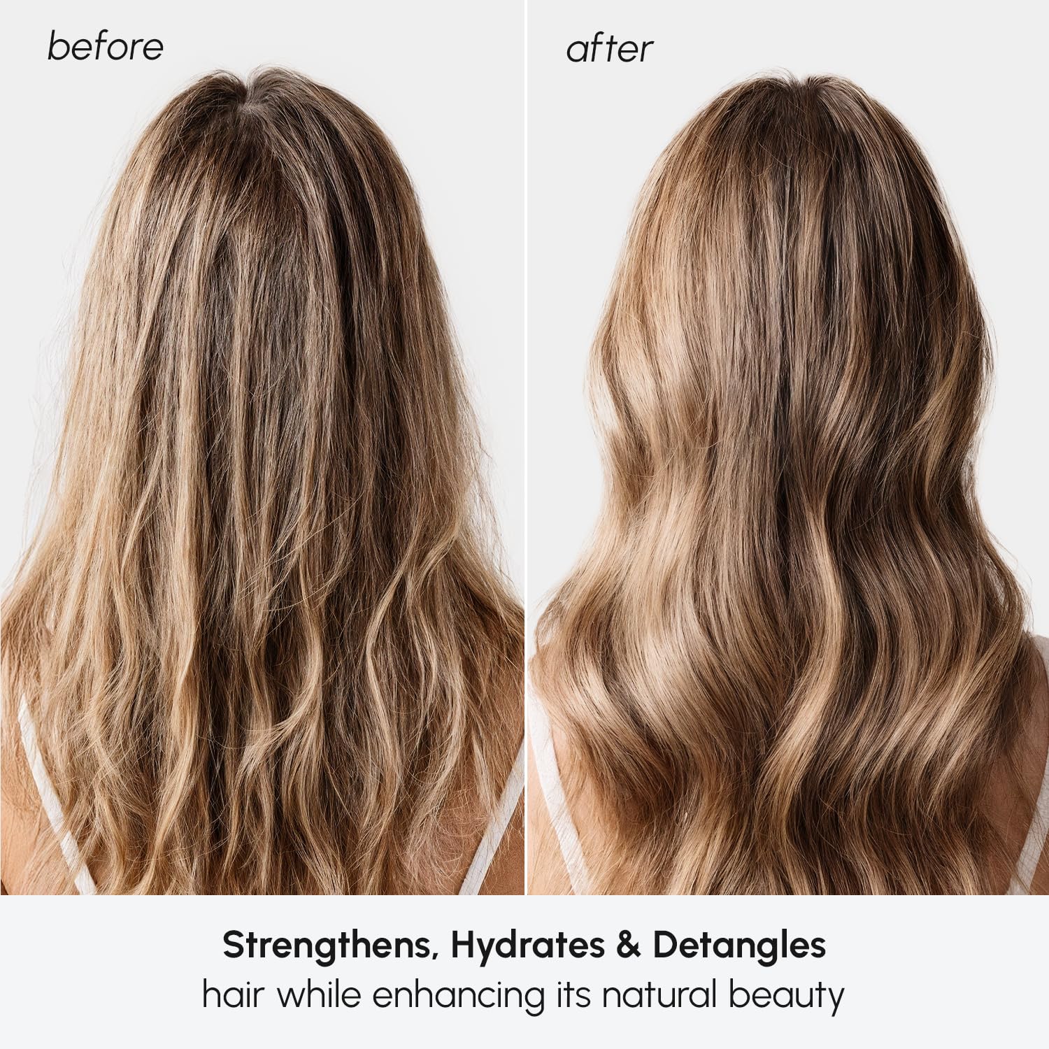 MAREE Leave-In Conditioner on frizz-prone hair for smooth styling.