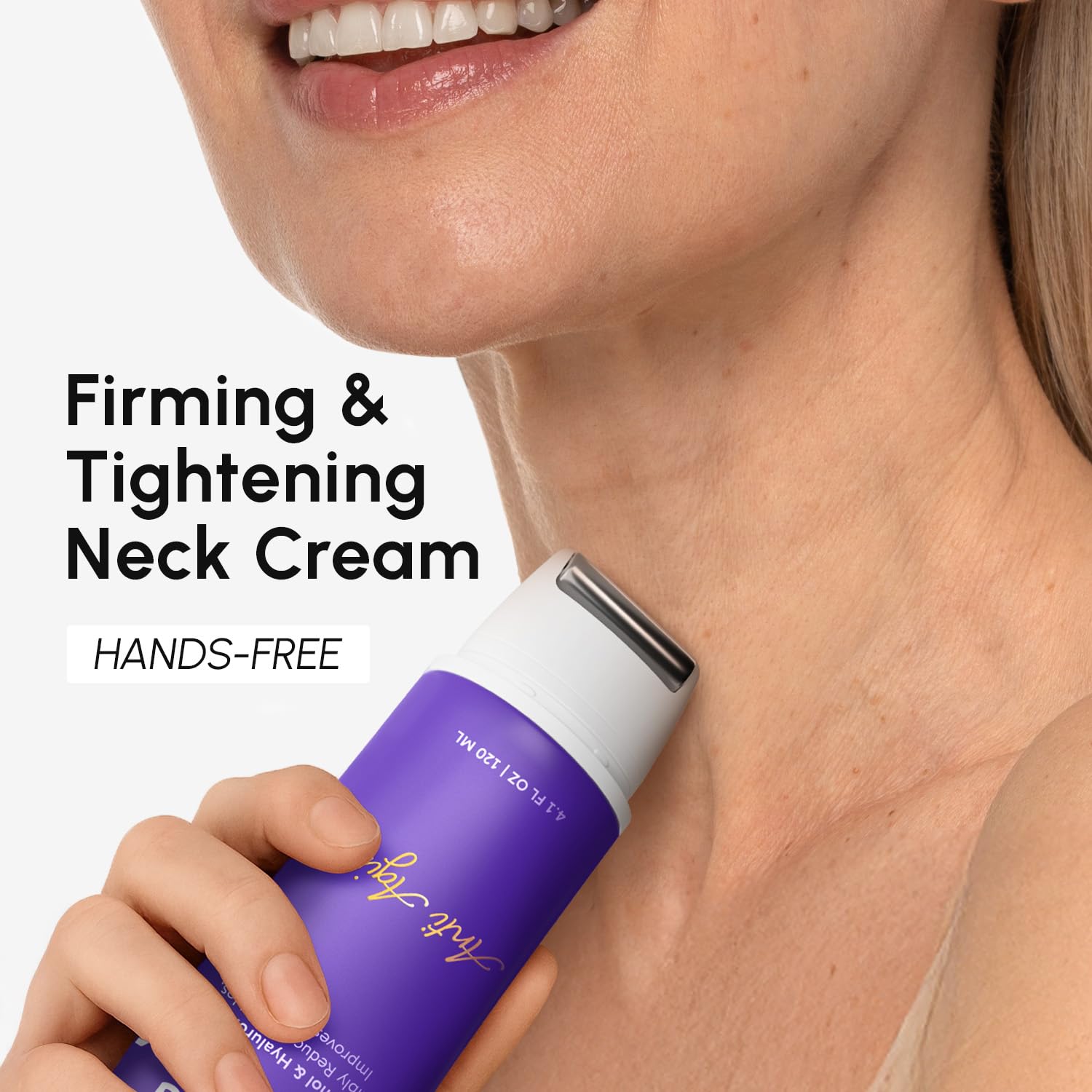 Closeup of MAREE neck cream roller head for cooling massage