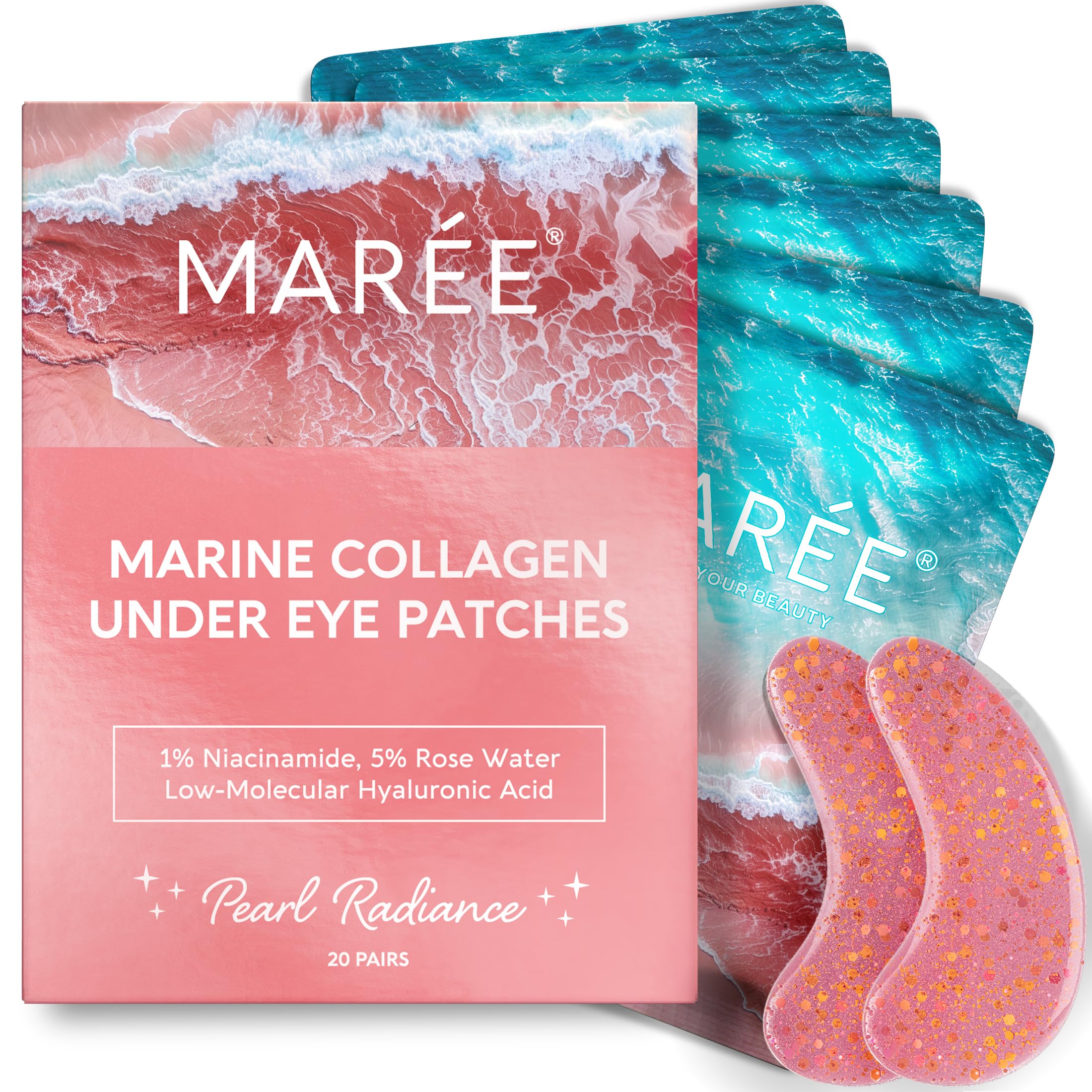 MAREE Pink Eye Gels packaging box showing brand and easy daily use