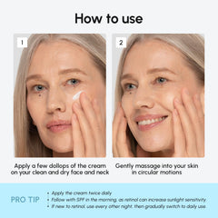 MAREE Retinol Cream texture swirl shows smooth, fast-absorbing cream