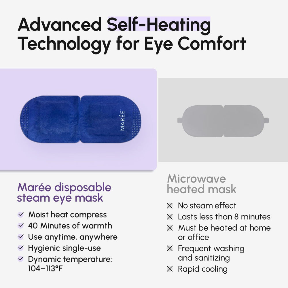 MAREE spa-at-home lavender eye mask in a serene setup