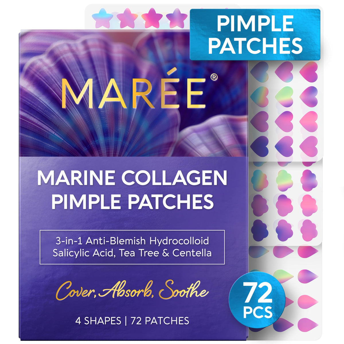 MAREE Star Pimple Patches star shapes on skin illustrating cute blemish care
