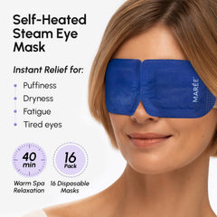 MAREE disposable steam eye mask in packaging, convenient travel option
