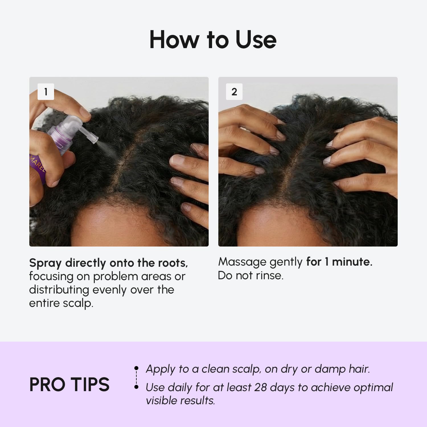 Hair looking thicker after using MAREE spray in a real-life routine.