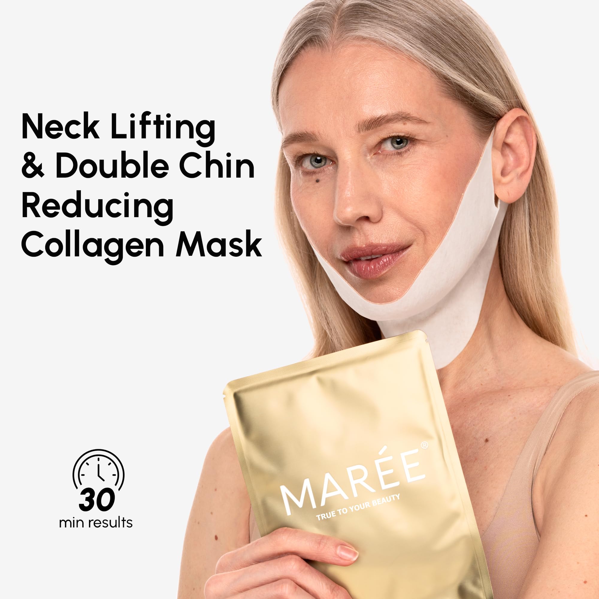 MAREE V Line Lifting Mask neck tightening effect during use.