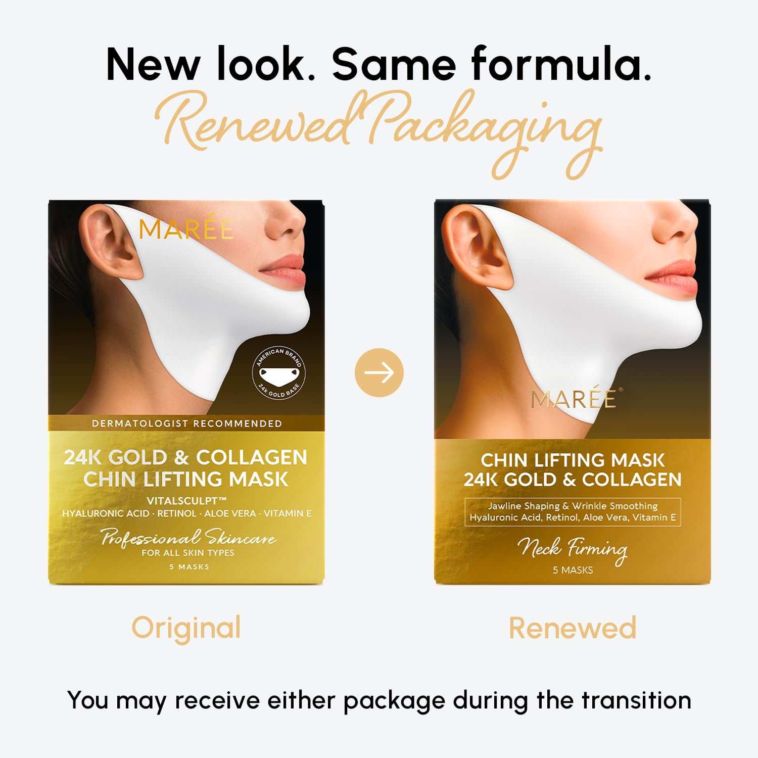 MAREE V Line Lifting Mask packaging highlights at-home spa rituals.