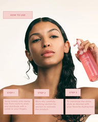 Gloss Coat reduces frizz in humid conditions for calmer hair.