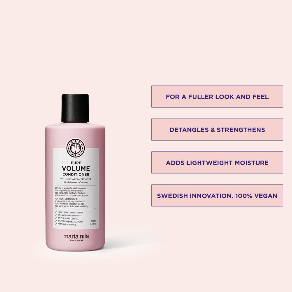 Close-up of Maria Nila Pure Volume Conditioner texture showing a silky, hydrating finish.