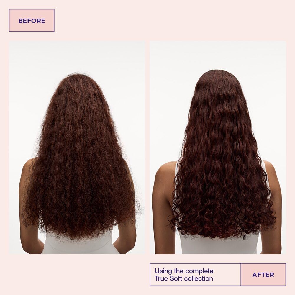 Maria Nila True Soft conditioner being applied to hair, detangles and counters static.