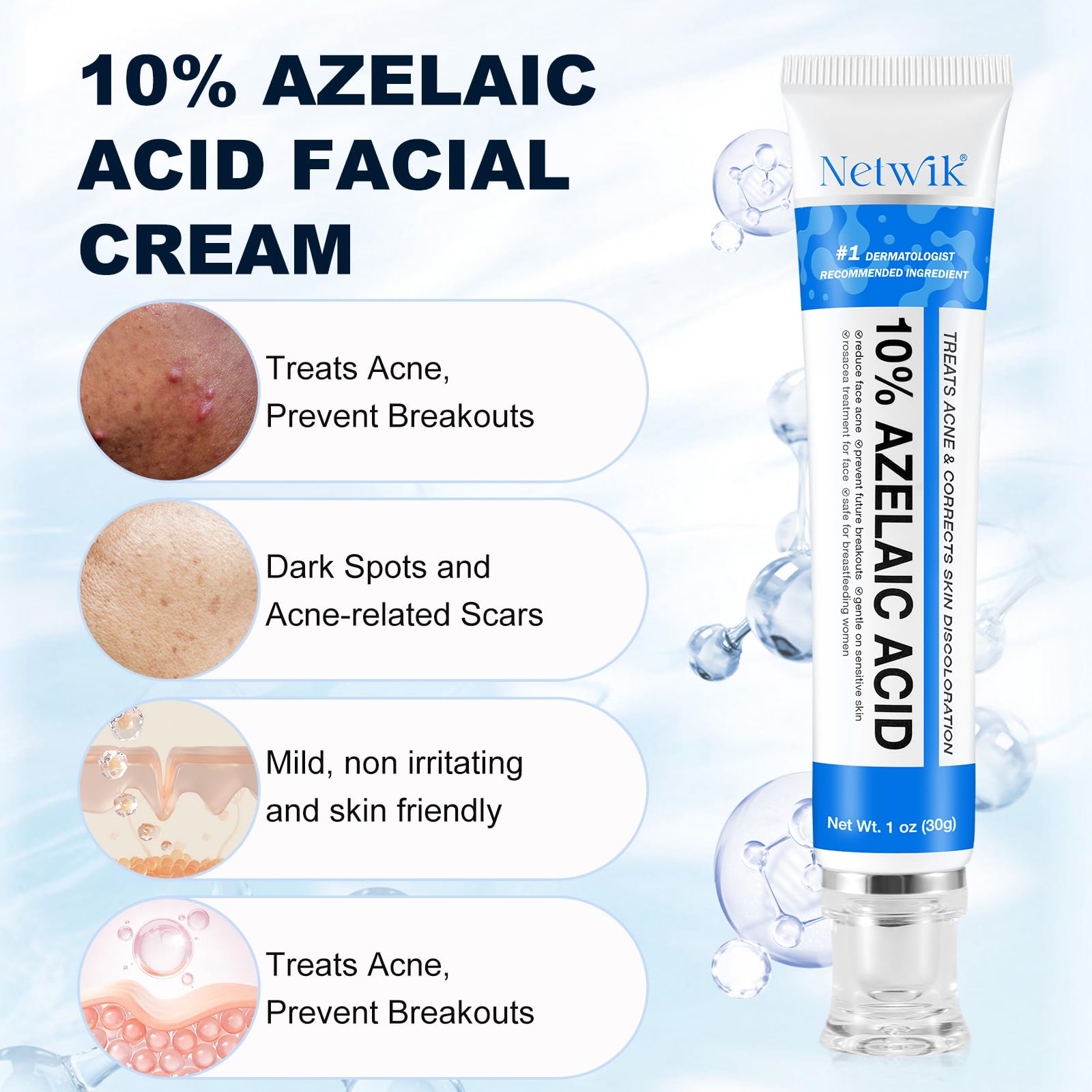Marianp Azelaico 10% crema para rostro permite aplicación diaria suave