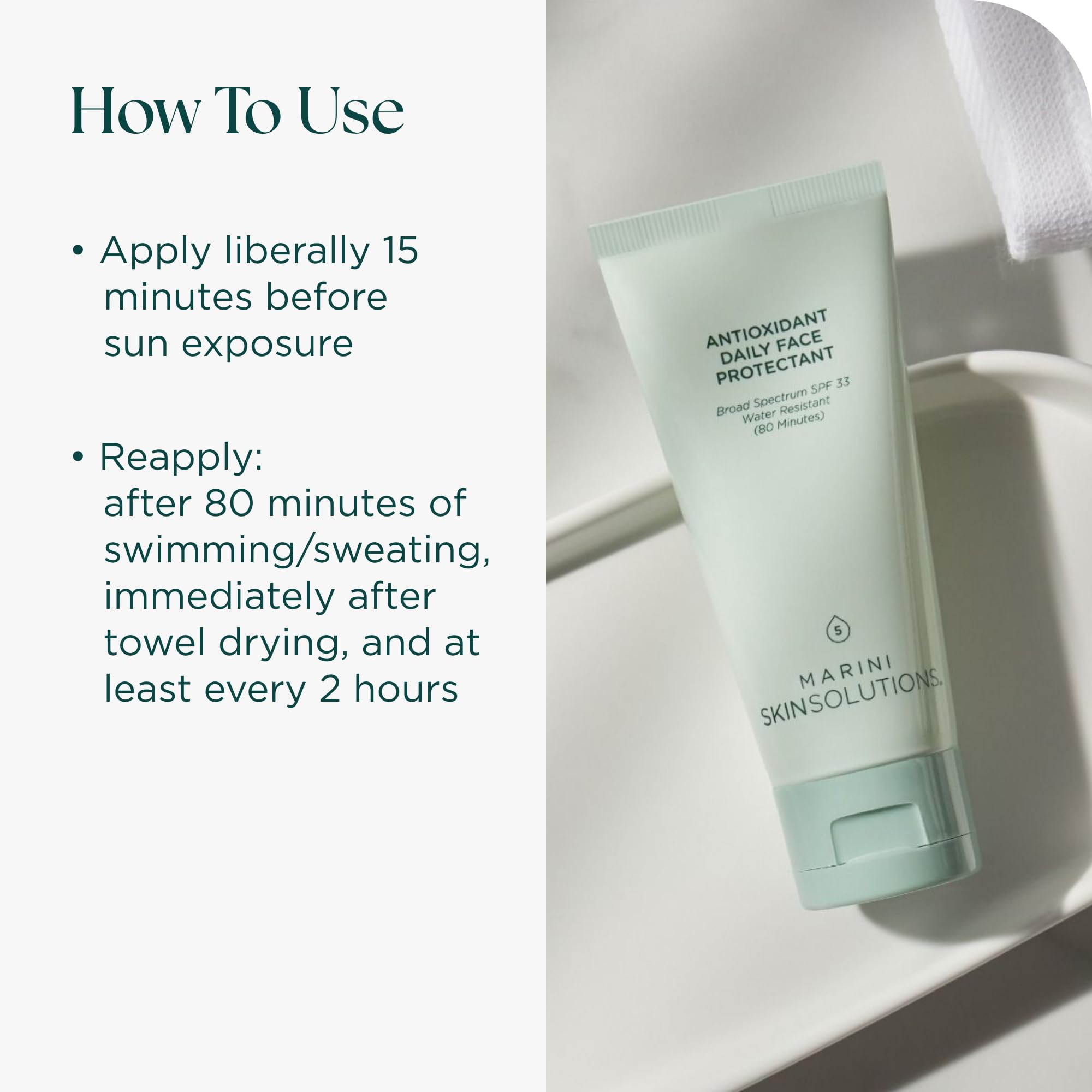 Hand applying sunscreen to control shine and hydration.