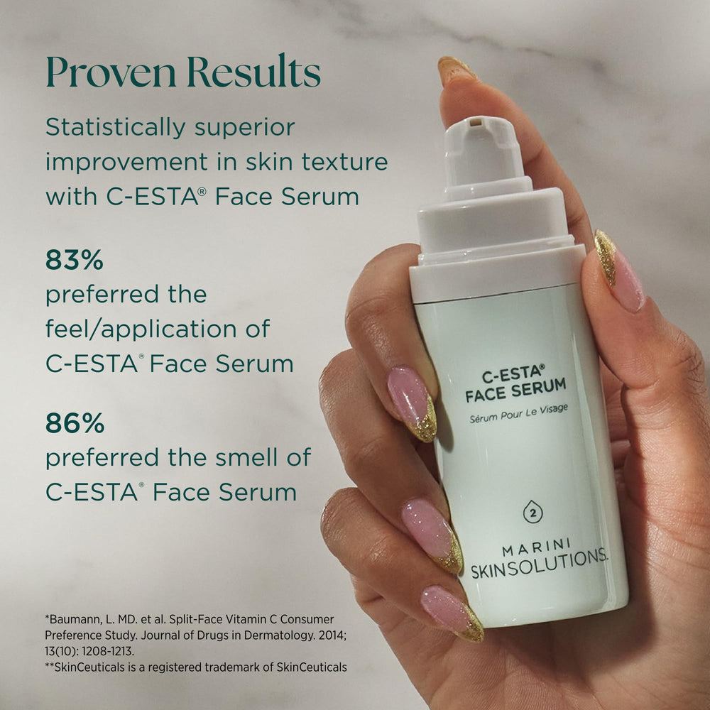 Marini SkinSolutions application steps image, daily care routine demonstration
