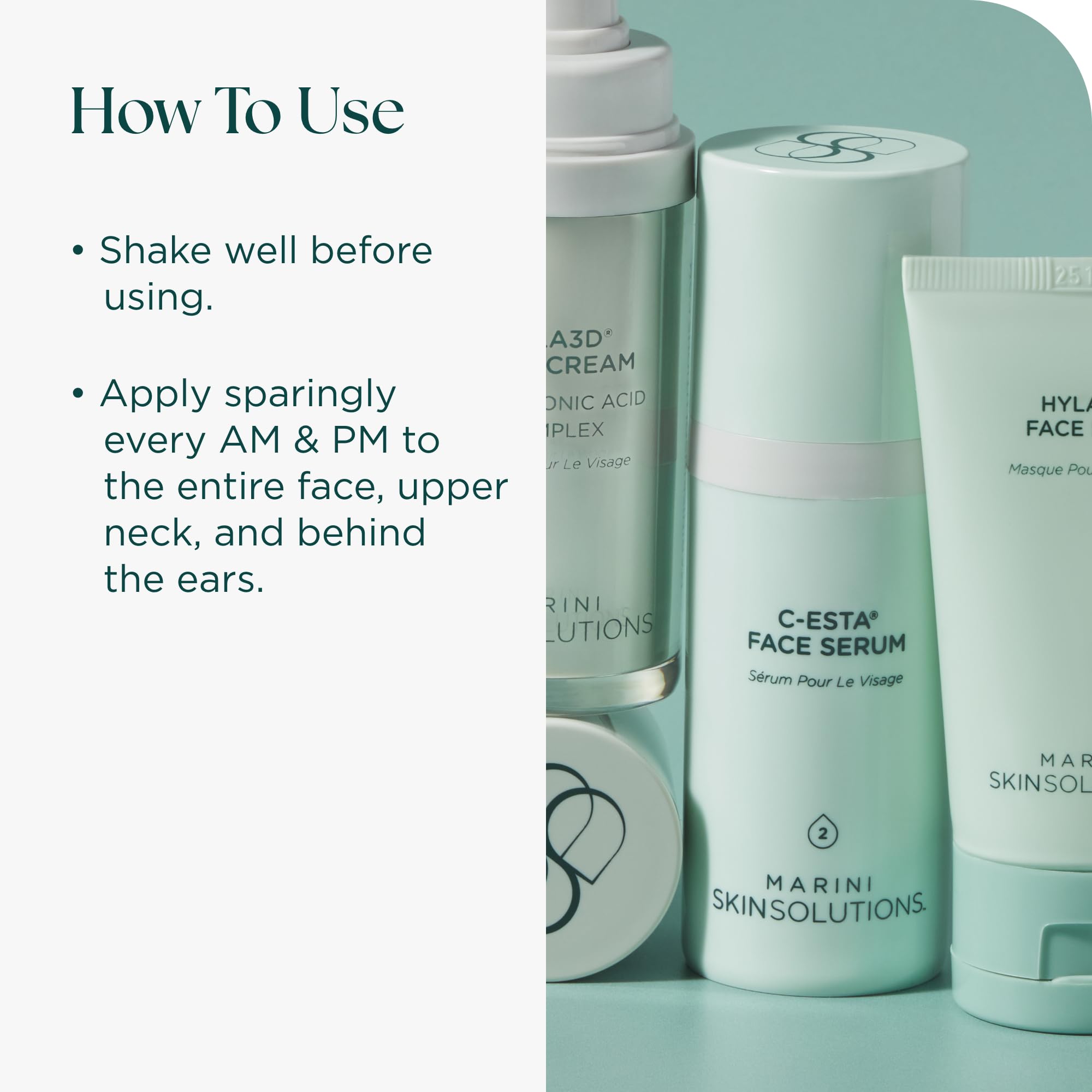 Marini SkinSolutions C-ESTA serum texture shot, lightweight and quick-absorb formula