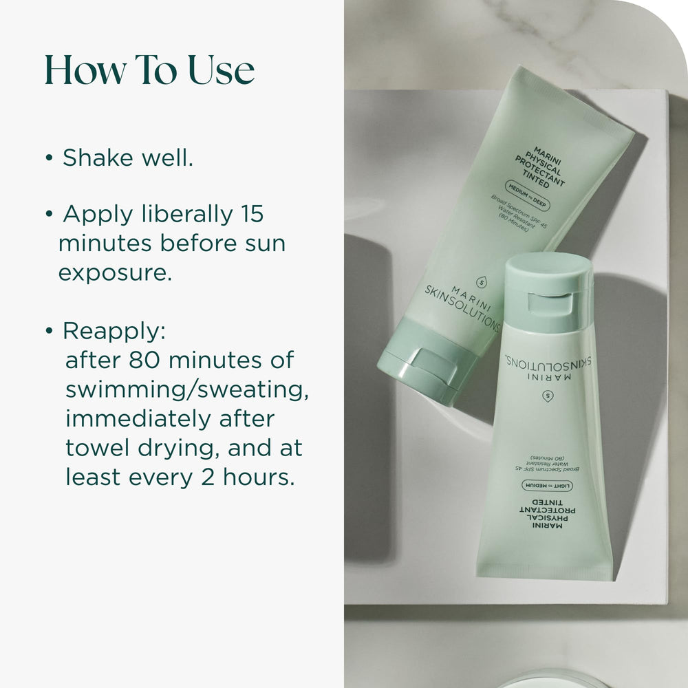 Marini SkinSolutions water-resistant cap highlights long-wear formula.