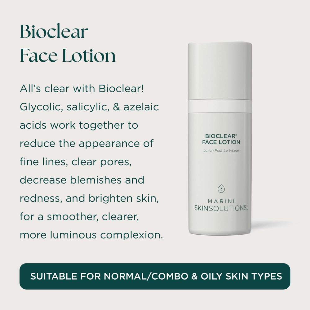 Bioclear Face Lotion texture close-up highlights a lightweight, fast-absorbing formula for daily care.