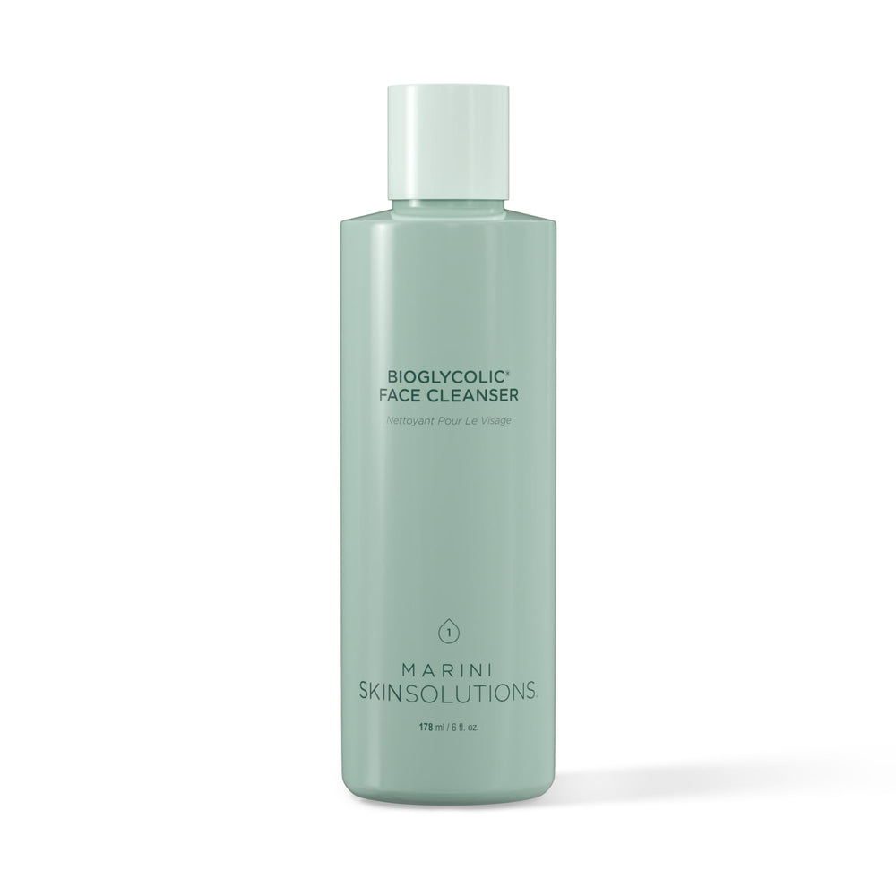 Marini SkinSolutions Bioglycolic Face Cleanser bottle for gentle daily exfoliation.