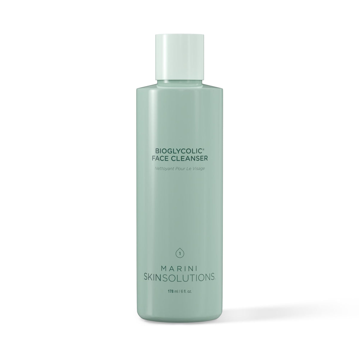 Marini SkinSolutions Bioglycolic Face Cleanser bottle for gentle daily exfoliation.