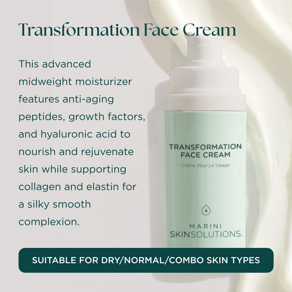 Closeup of Marini SkinSolutions Transformation Face Cream jar showing rich texture