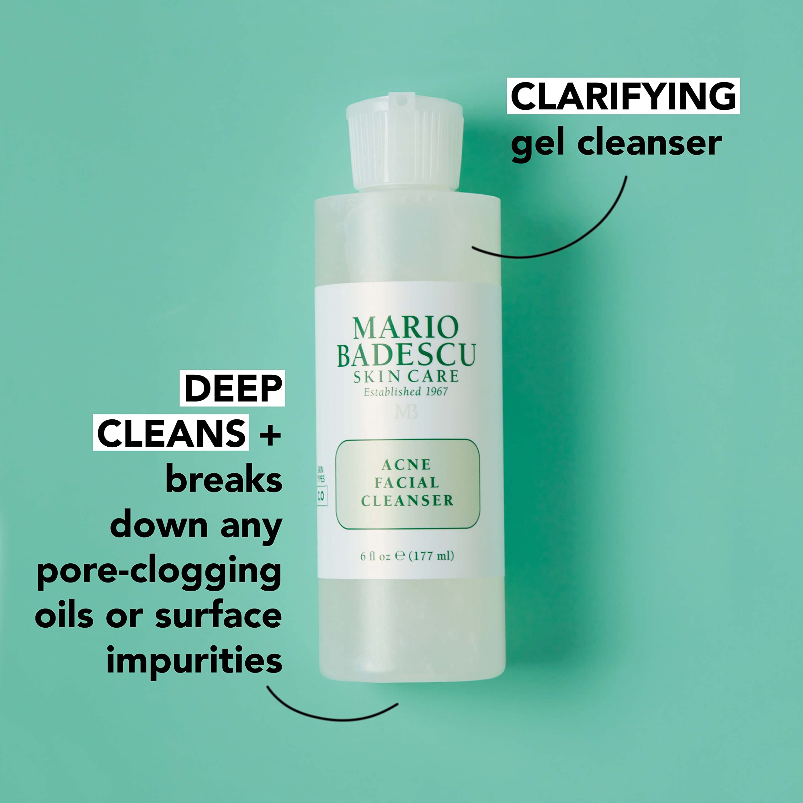 Mario Badescu Acne Cleanser con ácido salicílico para limpieza profunda.
